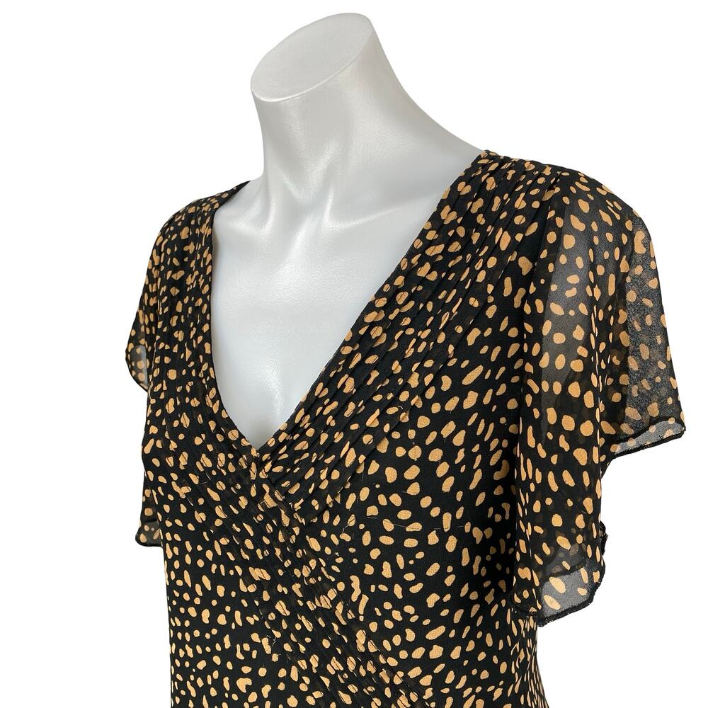Urban Outfitters Rosalee Women's V Neck Flutter Sleeve Mini Flare A-Line Dress M - Picture 3 of 6